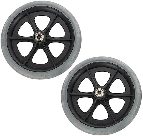 Operitacx 2pcs 8 Inch Wheelchair Front Replacement Wheels Bearings Walker Wheels Attachment Sturdy Grey Castor for and Walking Aid Accessories