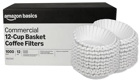 Amazon Basics Commercial 12-Cup Basket Coffee Filters, 1000 Count