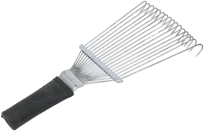 Fenteer Peine para Crin de Caballo Cepillo Metálico para Animales Peine Removedor de Pelo Herramienta Ergonómica Portátil Fácil de Llevar Adecuado para Caball, M
