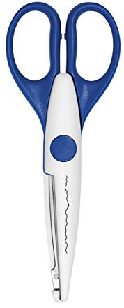 Wedo Kreativschere Büttenschnitt 16 cm mit großem Griff ideal für Basteln Karten Fotodekor DIY