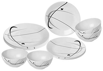 BRUNNER Vajilla de melamina para camping, 12 piezas, antideslizante