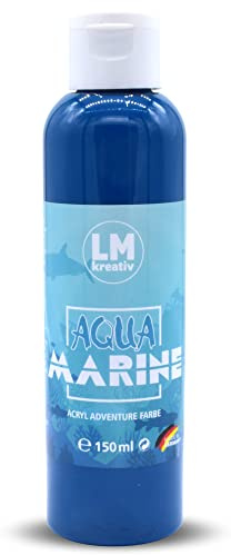 LM-Kreativ Acrylfarbe 150 ml - Aquamarin - Hochdeckende Acryl-Farbe, die perfekt für Künstler und Hobbymaler geeignet ist. Bestens geeignet als Holzfarbe oder zum Bemalen von Papier & Leinwand