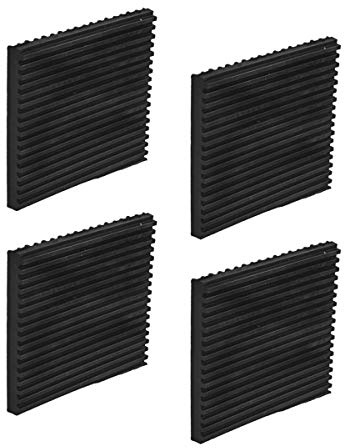 Air Jade Rubber Anti Vibration Pads, 4 x 4 x 3/8 inches Heavy Duty All-Rubber Vibration Isolation Mats for HVAC, Compressors, Treadmills, Air Conditioner Units, Washer, 4 Pack