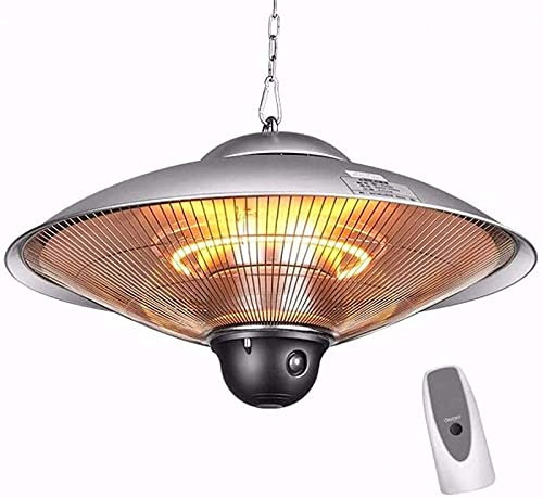ZHENGRUI Chauffe-Patio, Chauffe-Patio électrique Suspendu Au Plafond,Imperméable à l'eau avec Télécommande pour Chauffage Extérieur de Patio de Plafond de Parasol de Jardin,110V