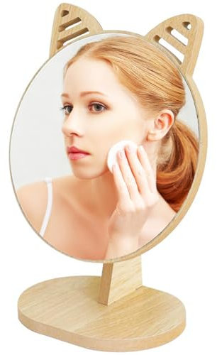 XFLYP miroir de table portable pour comptoir de salle de bain, miroir de maquillage avec support, circulaire transparent sur pied