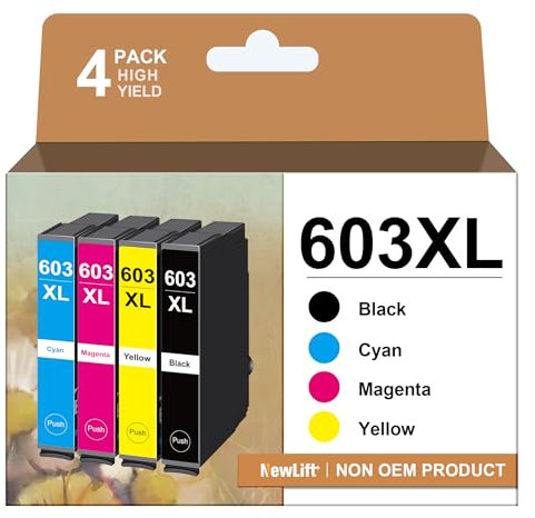 NewLift 603XL Druckerpatronen Kompatibel für Epson 603 Tintenpatronen für Expression Home XP-4155 XP-3100 XP-2100 XP-4150 XP-4105 XP-4100 XP-3155 XP-3150 XP-3105 XP-2155 Workforce(‎‎‎‎‎‎‎4er-Pack)