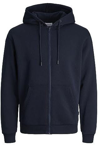 JACK & JONES Male Kapuzenpullover mit Reißverschluss Einfarbig Kapuzenpullover mit Reißverschluss