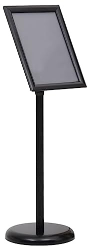 vidaXL Soporte de Pie para Carteles A4 Stand Panel Publicitarios Anuncios Promoción Ofertas Expositor Letreros Aleación de Aluminio Negro