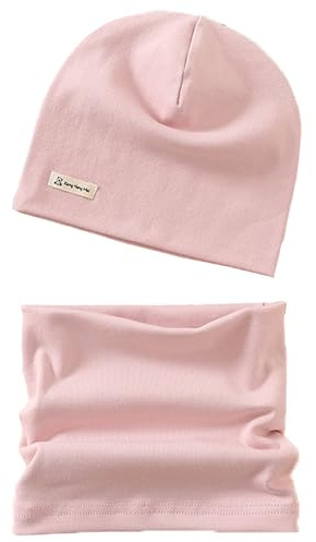 Norhogo Baby barn bomull mössa halsduk set, vintermössa för pojkar flickor bomull, beanie hattar tubhalsduk, baby halsdukar vinter loop halsduk pojke och flicka, färgglad, S-L