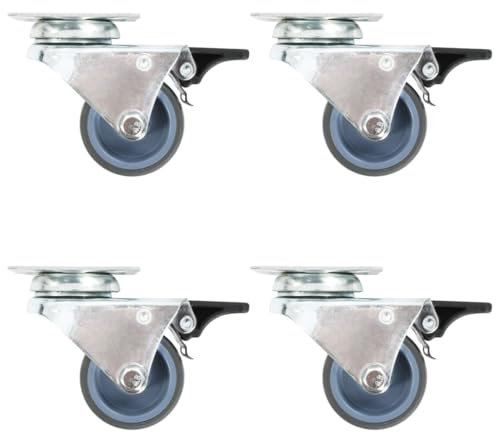 ShGaxin 24 STK. Zwillings-Lenkrollen 50 mm, Transportrollen, Rollen Werkbank, Lenkrollen Für Möbel, Möbelrollen, Strandkorbrollen, Rollen Für Schirmständer,