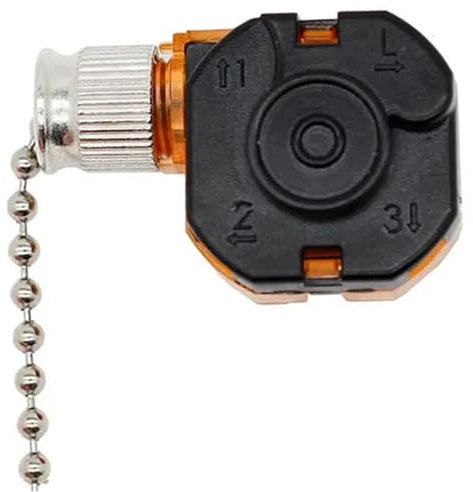 CGTQROVR Interruptor de cadena de extracción del ventilador de techo 4 alambre de 3 velocidades Interruptor de ventilador de velocidad Piezas de repuesto para ventiladores de techo Lámparas de pared