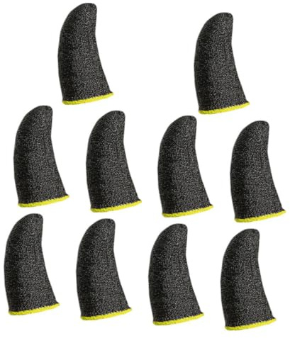 PartyKindom 10 pièces Manchons de Doigt Sueur pour Écran Tactile Lot de Protection pour Jeux Respirants et Flexibles