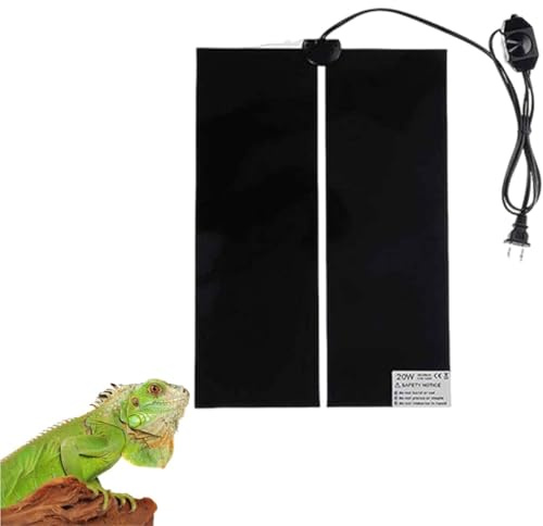 BNOYONERAS ReptilHábitat Tapis Chauffant avec Contrôle De La Température 20W Tapis De Sécurité pour Aquarium pour Reptiles -Tortue, Serpents, Lézards, Geckos, Araignées, 42x28CM