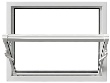 Framex Källarfönster 90 x 60 cm, vippfönster insida/utsida vit, dubbelglas 32 mm, PVC för källare, garage, verkstad och trädgårdshus