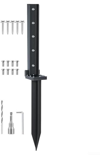Heavy Duty Fence Post Repair Kit: ancoraggio da giardino in acciaio inox con picchetto saldato, metallo per pali in legno rotto, staffa di supporto per cassetta postale,