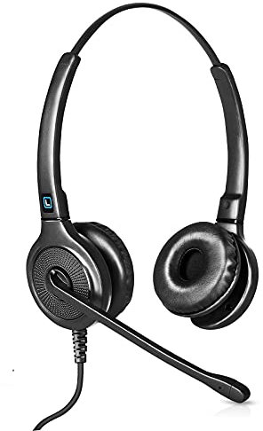Leitner LH245 Corded Office Phone Headset for Landline Desk Phones