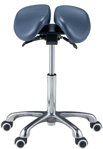 Master Massage Berkeley Ergonomic Split Style Saddle Stool in Royal Blue