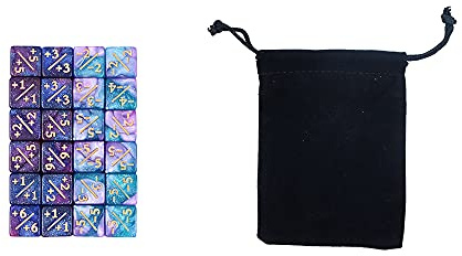 DollaTek Contatori di Dadi da 24 Pezzi Dadi Token D6 Cubo di Dadi da Gioco Contatore di Dadi Dadi magici Compatibile con l'accessorio per Giochi di Carte, 2 Stili
