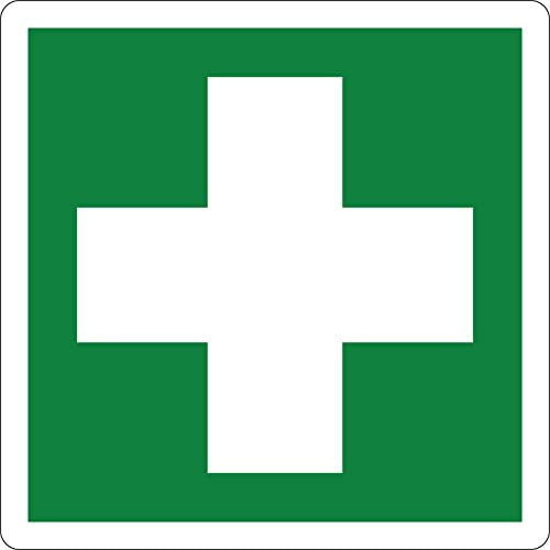 pubblimania Adesivo Cassetta Pronto Soccorso PVC Resistente per Esterno e Interno cm 12x12 (Cassetta Pronto Soccorso)