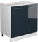 Vicco Spülenunterschrank Fame-Line, Dunkelblau Hochglanz/Weiß, 80 cm ohne Arbeitsplatte