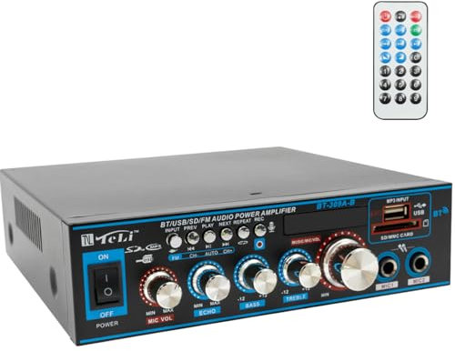 HiFi Verstärker Mini Verstärker Stereo Verstärker Digital Endverstärker HiFi Stereo Mini Audio Receiver 12V/ 220V 400W 2 Kanäle Audio Verstärker Receiver,SD/USB