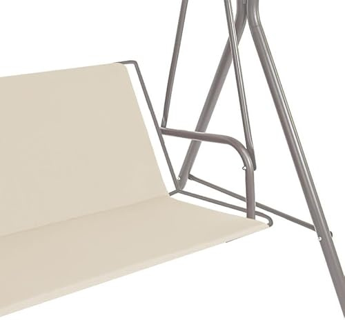 GREMEX Funda de repuesto para columpio de jardín de 93 x 120 cm, resistente, resistente a la intemperie, funda de asiento para columpio de Hollywood, color crudo