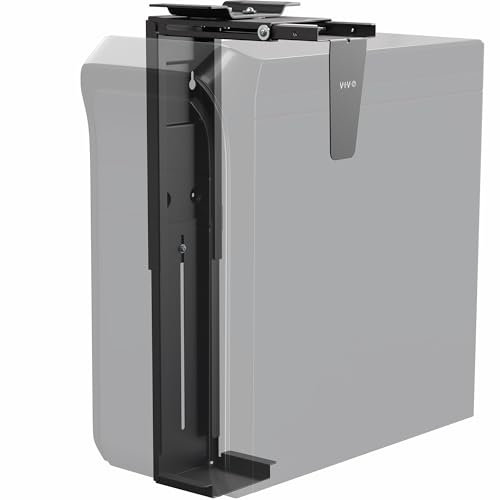 VIVO Adjustable Under Desk and Wall Large PC Mount, Computer Case CPU Holder with Swivel Action and Secure Locking, Black, MOUNT-PC01L