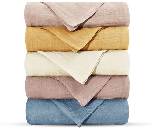 Zosenyer spottdukar baby, burp cloths baby, swaddling-filtar för nyfödda pojkar och flickor, 5-pack, andningsbara och muslinnappies, burpkläder, swaddling cloths för småbarn