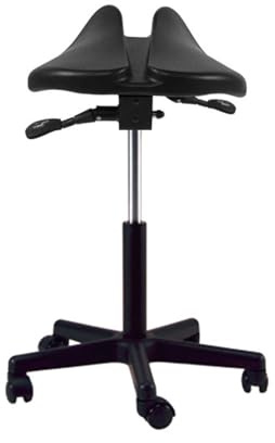 Generico Sgabello da sella regolabile in altezza da 50 a 70 cm, sedia ergonomica in stile split, con ruote girevoli a 360 gradi, for centro massaggi e spa