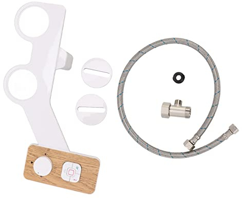 ACCESORIO PARA BIDÉ DE INODORO DOBLE BOQUILLA ABS LAVADO SANITARIO BOTÓN DE GRANO DE MADERA