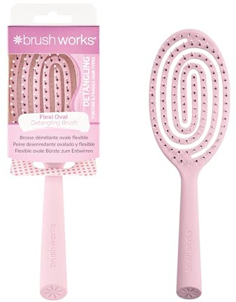 Brushworks Flexi Oval Detangling Hårborste – Flexibel spiralborste för fint och ömtåligt hår – mjuka nylonnålar för våt och torr styling – tillverkad av 95% återvunnet material
