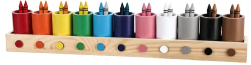 EUBSWA Portalápices de madera, caja de lápices de madera, organizador de lápices de colores, soporte para lápices de colores de Montessori, soporte para lápices de mesa para niños, organizador para