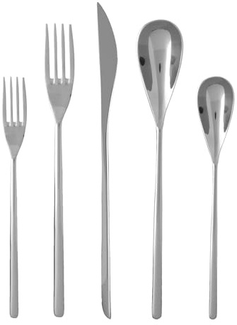 FORTESSA Dragonfly 18/10 Stainless Steel Flatware, 20 Piece Place Setting With Table Knives, Forks and Spoons (Service For 4), Dishwasher Safe, Polished