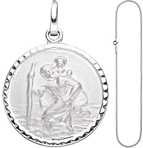 Jobo Damen-Anhänger Christopherus aus 925 Sterling Silber mit Kette 50 cm