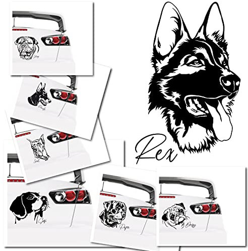Klebe-X Rassehunde Autoaufkleber Hunde | große Motivauswahl | einfache Konfiguration Hund Autoaufkleber | Größe S