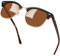KANASTAL Halbrahmen Sonnenbrille Herren und Damen Klassische Retro Polarisiert Halbrand Sonnenbrille UV400 Schutz mit Metallrahmen, Leopard Gold Rahmen Braun Gläser