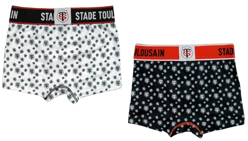 Stade Toulousain 2 x Boxer Toulouse - Collection Officielle - Rugby - Enfant 8 Ans