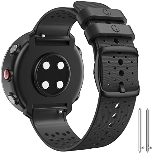 ANBEST Silikon Armband für Polar Vantage M Armband, Sport Ersatzarmband für Polar Vantage M2/Grit X Damen & Herren, Schwarz