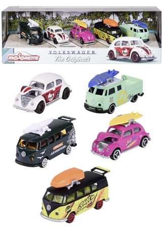 Majorette - Volkswagen The Original Giftpack - Voitures Miniatures en Métal - Echelle 1/64ème - Coffret 5 Véhicules - 212055008