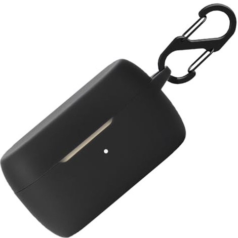 Silikon Hülle für Jabra Elite 3 / Elite 2 Tasche, Stoßfeste Schutzhülle und Haut Protective Case Cover für Jabra Elite3 / Elite2 with Keychain (Black)