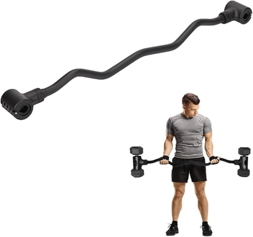 bimiti Convertisseur d'haltères convertissant les haltères en Hyperbell EZ Curl Bar Set d'haltères à friser réglables pouvant supporter jusqu'à 80 kg de capacité pour l'entraînement à la maison