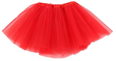 GGUFAY Jupe Tutu Femme Court en Tulle, Taille Élastique, Pour Danse, Carnaval, Halloween, Classique Ballet, Jupon pour Robe Vintage (Rouge)