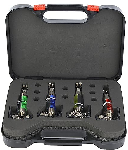 equlup 4 PCS Fishing Rod LED Illuminated Swinger, Portable Outdoor Fish Bite Indicator with 4 Color Options Flexible Rotatable for Day Night Fishing