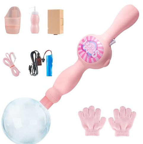Máquina de Burbujas de Humo Colorida, varitas de Niebla de Burbujas elástica, varitas mágica de Burbuja de Humo Infinito, máquina de soplado de Burbujas Divertida con iluminación Colorida