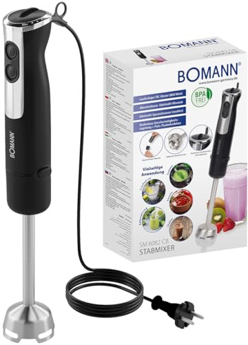Bomann® Stabmixer 800 Watt mit Turbo-Funktion | Pürierstab mit Edelstahlmesser | 12 Stufen | für Babynahrung, Suppe, Smoothies, Püree, Sauce | Hand Blender elektrische Stabmixer | SM 6082 CB