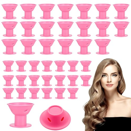 Pack of 40 Heatless Curls, 20 Large + 20 Small Papilots, Overnight Curls Without Heat, Blow Out Hair Curler for Natural Curls, Ideal for Women and Girls