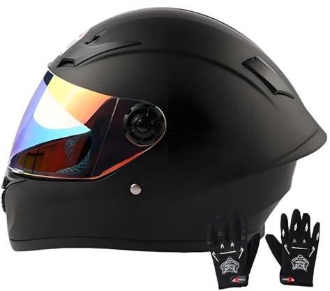 Casque intégral de moto pour enfants de 3 à 13 ans, homologué ECE, avec visière, pour moto tout-terrain, quad et karting, et scooter électrique pour garçons et filles. 5,M/(49~50cm)