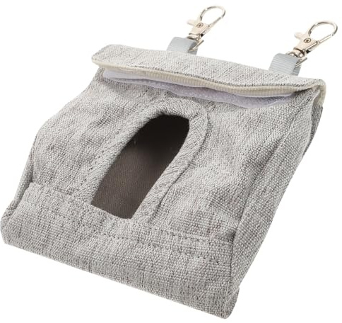HOMSFOU Mangeoire Suspendue pour Cochons D’Inde et Lapins, Paquet Alimentaire en Tissu Marron S, Conteneur à Nourriture Lavable et Réutilisable, Support Pratique pour Cage Petits Animaux