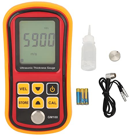 MechKit Medidor de espesor ultrasónico Medidor de pantalla digital para medición de espesor de metal GM100