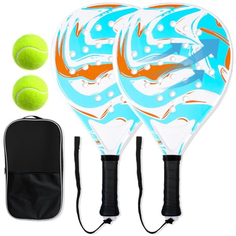 Pickleball Racket Lightweight – Carbon Fiber Non Slip, Paddle Tennis Rackets Set, Women Men Kids Sports Games, Practice Beach Park Garden School Vacation, Durable and Comfortable Grip
